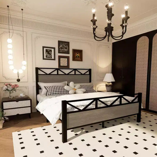 MAYEERTY Full Size Bed Frame, Sturdy Platform Bed with Headboard & Footboard, Easy Assembly for Bedroom