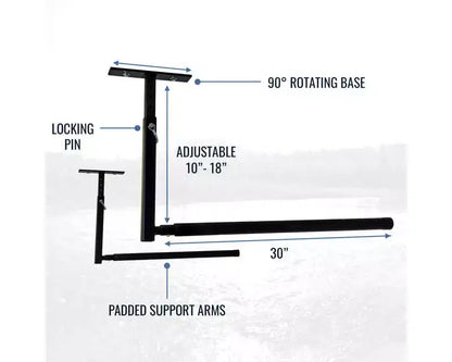 Support de rangement mural ajustable pour SUP et planche de surf, simple, capacité de 34 kg, acier thermolaqué