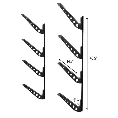 Support mural de rangement réglable pour snowboard, 4 niveaux, en acier thermolaqué, capacité de 45 kg