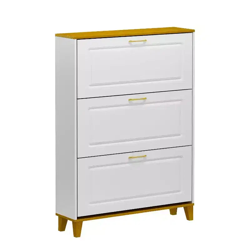 Meuble de rangement à chaussures blanc de 90 cm avec compartiments pliables et tiroir, pour plus de 20 paires