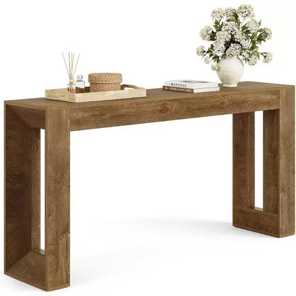 Lantine 63-Inch Long Console Table, Farmhouse Wooden Sofa Table Behind Couch, Entryway Table for Living Room, Entrance, Hallway, Foyer
