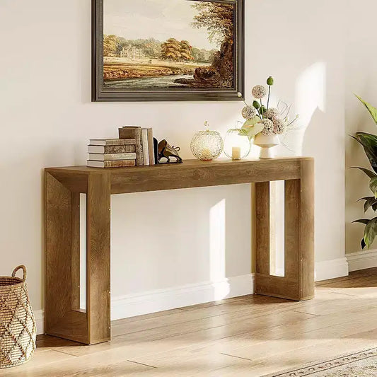 Console rustique en bois de 160 cm pour salon, entrée et couloir