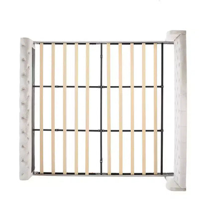 Lit King à plateforme traîneau, tête de lit à oreilles, velours capitonné, capacité de 363 kg