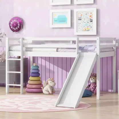 MAYEERTY King Bunk Bed Safety Rail Soft-Close Drawers Solid Rubberwood