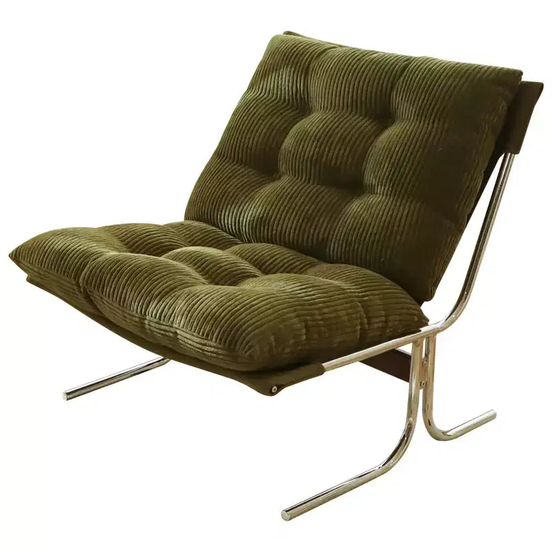 Fauteuil d'appoint moderne surdimensionné et rembourré avec cadre en métal, capacité de 158 kg, sans accoudoirs