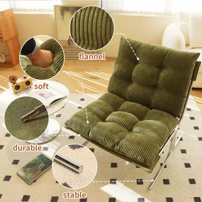 Fauteuil d'appoint moderne surdimensionné et rembourré avec cadre en métal, capacité de 158 kg, sans accoudoirs