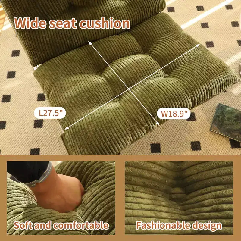 Fauteuil d'appoint moderne surdimensionné et rembourré avec cadre en métal, capacité de 158 kg, sans accoudoirs