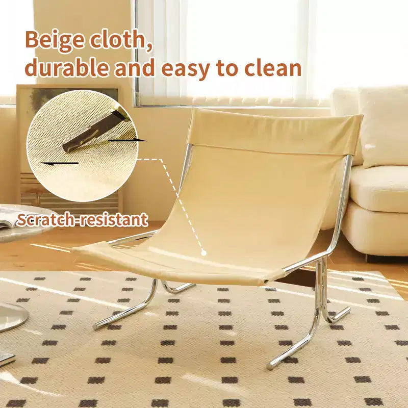 Fauteuil d'appoint moderne surdimensionné et rembourré avec cadre en métal, capacité de 158 kg, sans accoudoirs