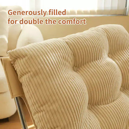 Fauteuil d'appoint moderne surdimensionné et rembourré avec cadre en métal, capacité de 158 kg, sans accoudoirs