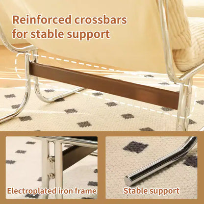 Fauteuil d'appoint moderne surdimensionné et rembourré avec cadre en métal, capacité de 158 kg, sans accoudoirs