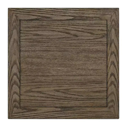 Table d'appoint de ferme en bois avec étagère, marron et crème, 61 cm H x 56 cm L
