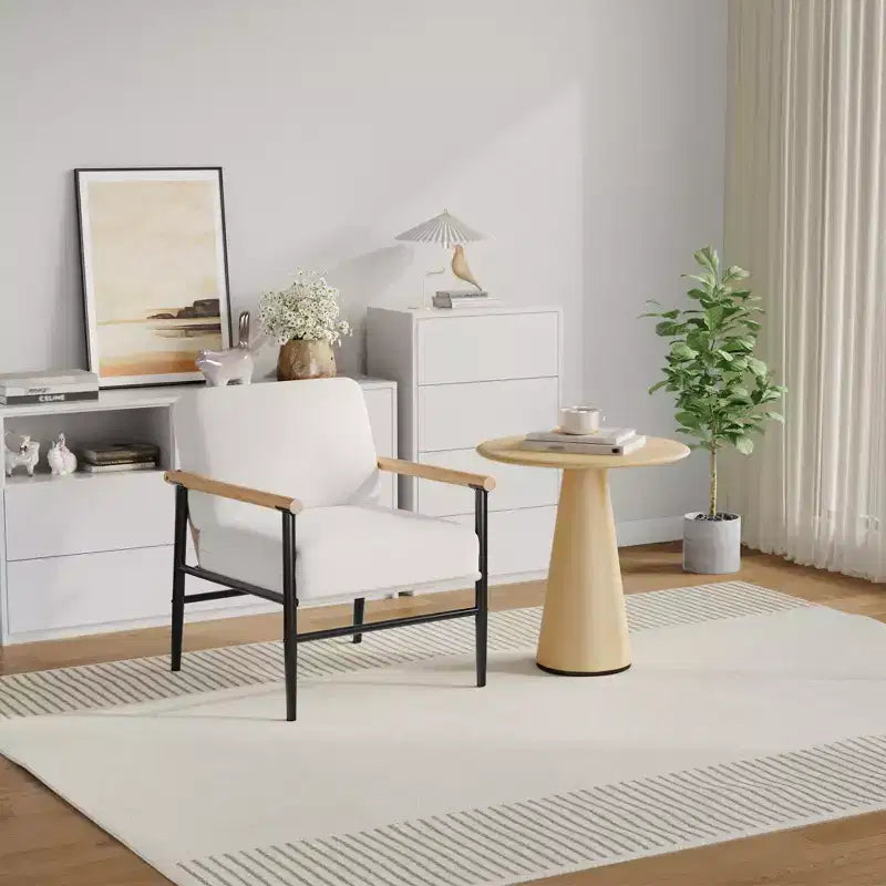 Fauteuil d'appoint du milieu du siècle, Rembourré, Coussins épais, Structure en fer, Capacité de 136 kg