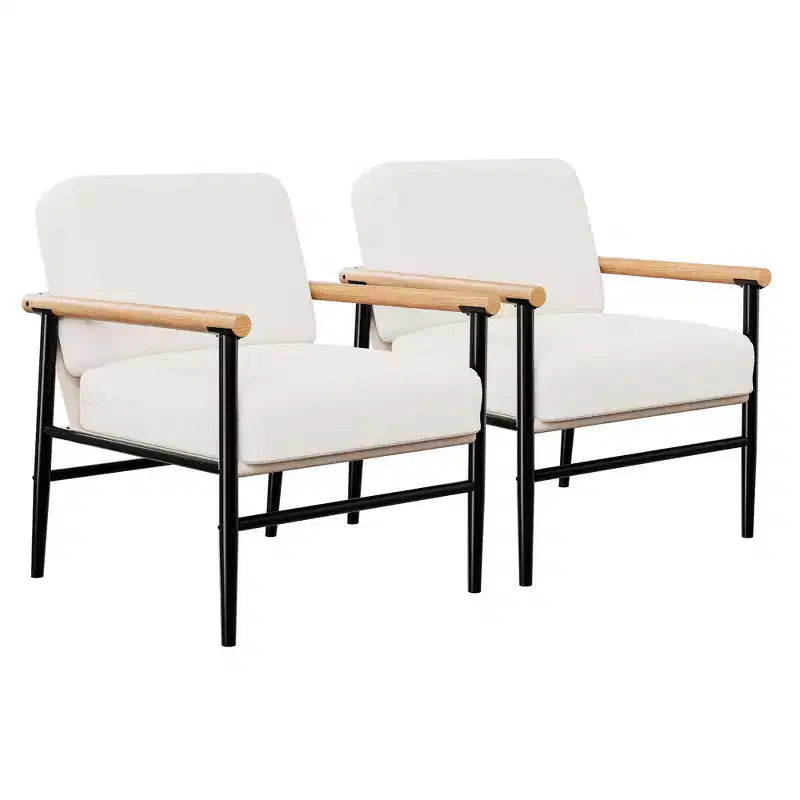 Fauteuil d'appoint du milieu du siècle, Rembourré, Coussins épais, Structure en fer, Capacité de 136 kg
