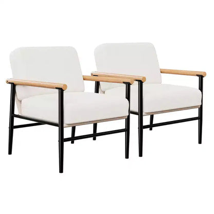 Fauteuil d'appoint du milieu du siècle, Rembourré, Coussins épais, Structure en fer, Capacité de 136 kg