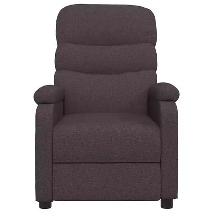 Fauteuil inclinable de massage en tissu marron foncé avec 6 points de vibration, USB et télécommande, garantie de 2 ans