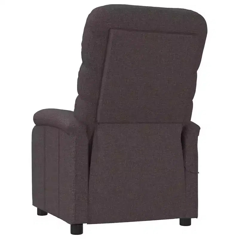Fauteuil inclinable de massage en tissu marron foncé avec 6 points de vibration, USB et télécommande, garantie de 2 ans