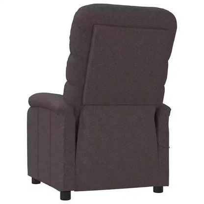 Fauteuil inclinable de massage en tissu marron foncé avec 6 points de vibration, USB et télécommande, garantie de 2 ans