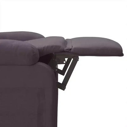 Fauteuil inclinable de massage en tissu marron foncé avec 6 points de vibration, USB et télécommande, garantie de 2 ans