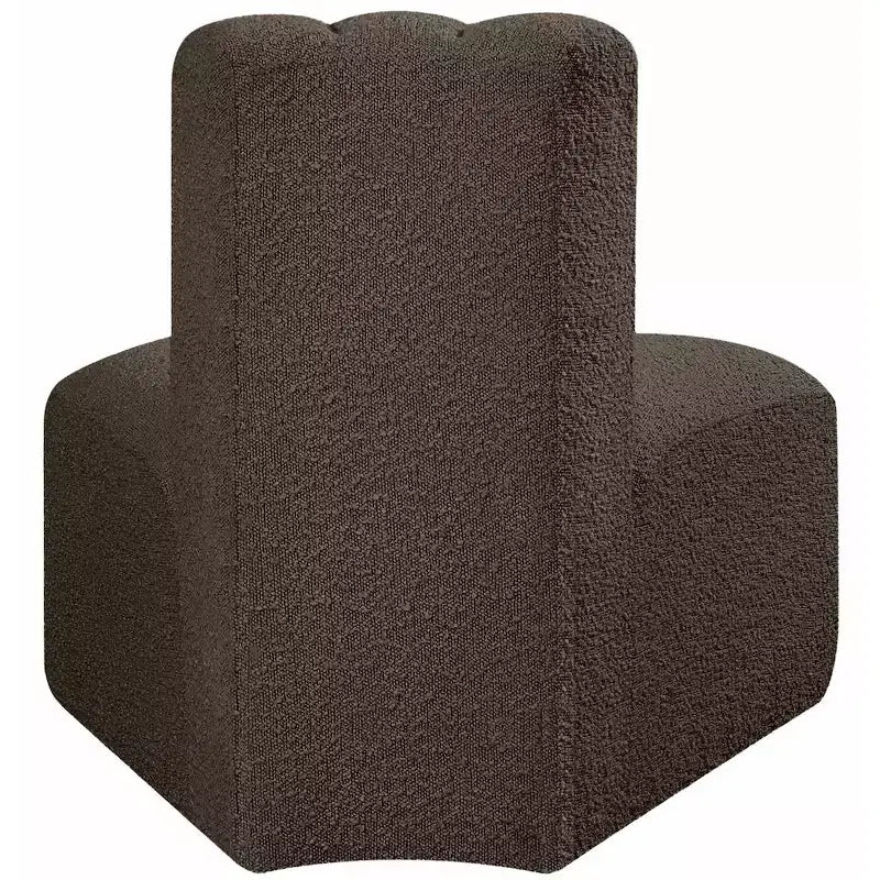 Fauteuil d'angle Arc Boucle en tissu, capitonnage à canaux, capacité de 136 kg, aucun assemblage requis