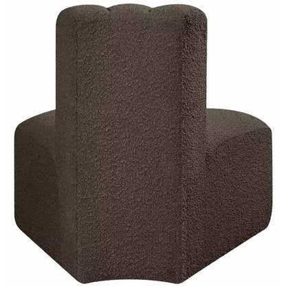 Fauteuil d'angle Arc Boucle en tissu, capitonnage à canaux, capacité de 136 kg, aucun assemblage requis