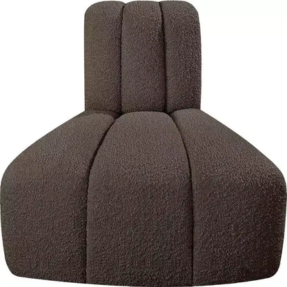 Fauteuil d'angle Arc Boucle en tissu, capitonnage à canaux, capacité de 136 kg, aucun assemblage requis