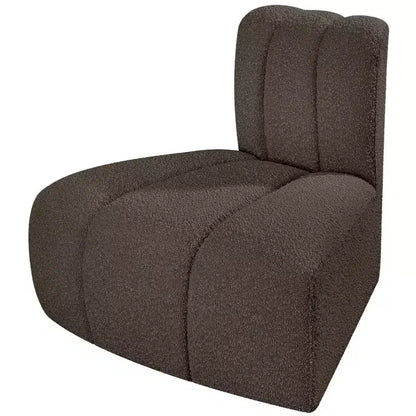 Fauteuil d'angle Arc Boucle en tissu, capitonnage à canaux, capacité de 136 kg, aucun assemblage requis