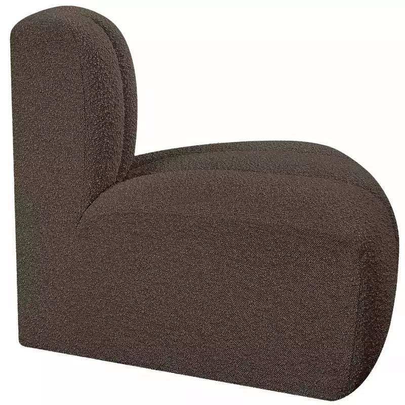 Fauteuil d'angle Arc Boucle en tissu, capitonnage à canaux, capacité de 136 kg, aucun assemblage requis