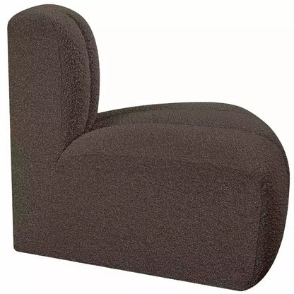 Fauteuil d'angle Arc Boucle en tissu, capitonnage à canaux, capacité de 136 kg, aucun assemblage requis