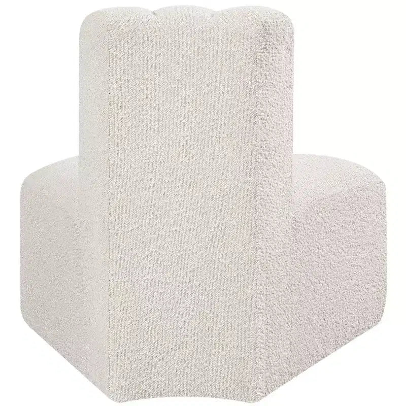 Fauteuil d'angle Arc Boucle en tissu, capitonnage à canaux, capacité de 136 kg, aucun assemblage requis