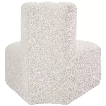 Fauteuil d'angle Arc Boucle en tissu, capitonnage à canaux, capacité de 136 kg, aucun assemblage requis