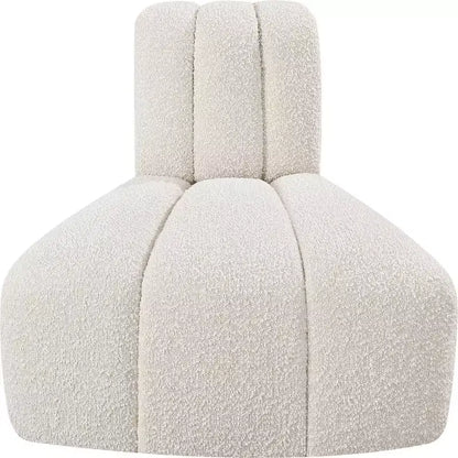 Fauteuil d'angle Arc Boucle en tissu, capitonnage à canaux, capacité de 136 kg, aucun assemblage requis