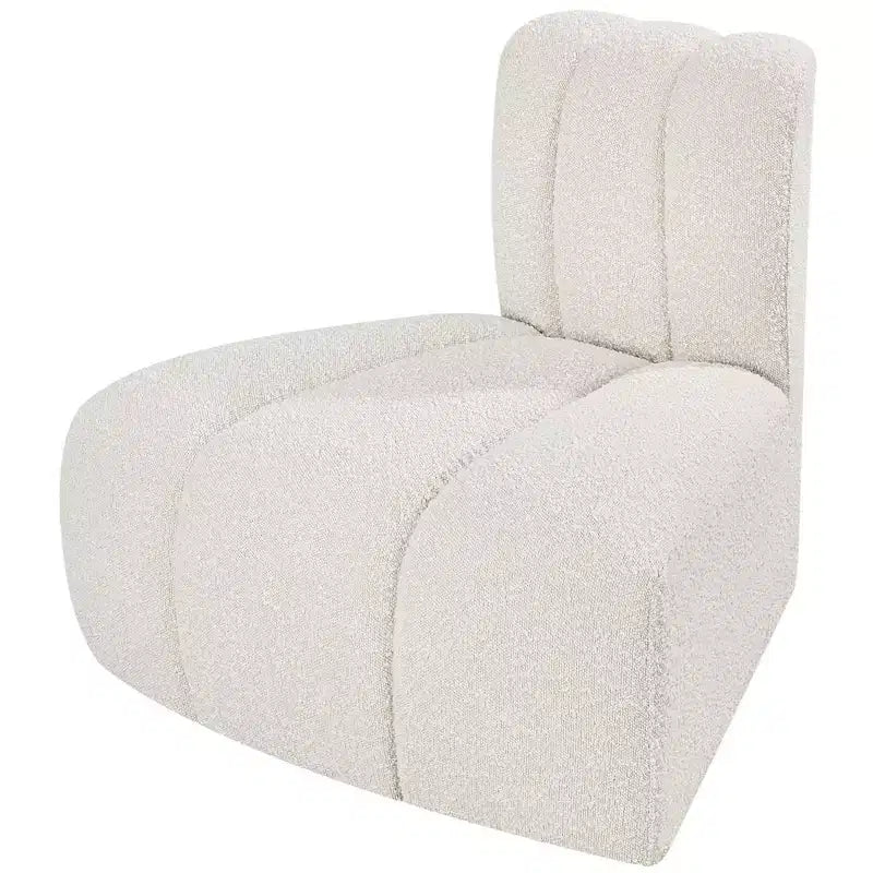 Fauteuil d'angle Arc Boucle en tissu, capitonnage à canaux, capacité de 136 kg, aucun assemblage requis
