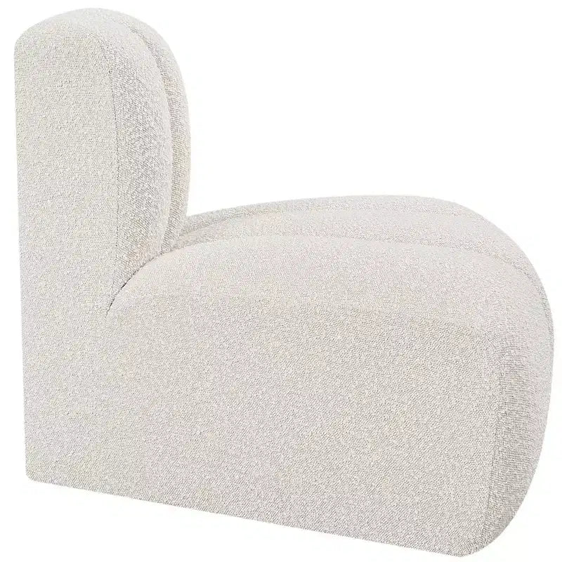 Fauteuil d'angle Arc Boucle en tissu, capitonnage à canaux, capacité de 136 kg, aucun assemblage requis