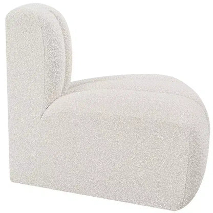 Fauteuil d'angle Arc Boucle en tissu, capitonnage à canaux, capacité de 136 kg, aucun assemblage requis