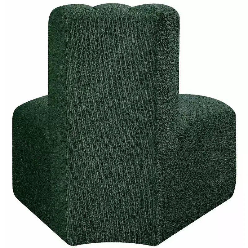 Fauteuil d'angle Arc Boucle en tissu, capitonnage à canaux, capacité de 136 kg, aucun assemblage requis