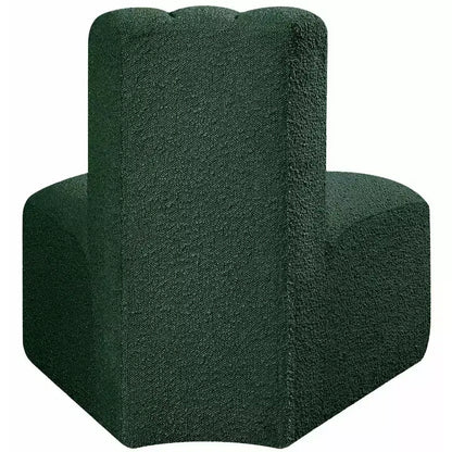 Fauteuil d'angle Arc Boucle en tissu, capitonnage à canaux, capacité de 136 kg, aucun assemblage requis