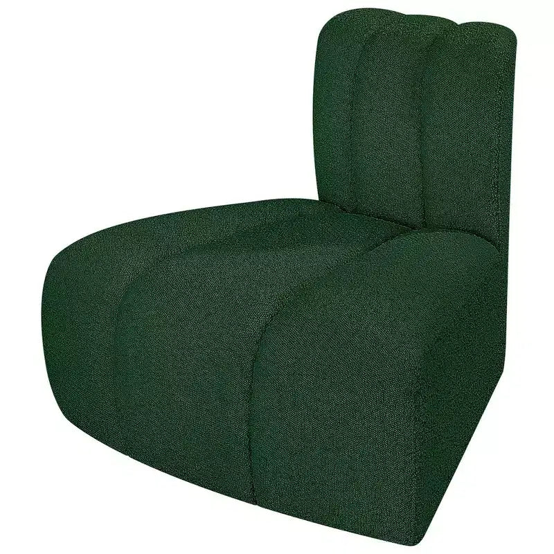 Fauteuil d'angle Arc Boucle en tissu, capitonnage à canaux, capacité de 136 kg, aucun assemblage requis