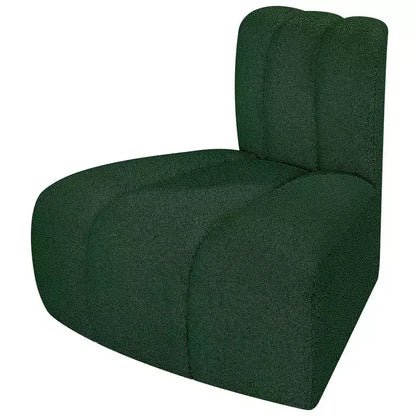Fauteuil d'angle Arc Boucle en tissu, capitonnage à canaux, capacité de 136 kg, aucun assemblage requis