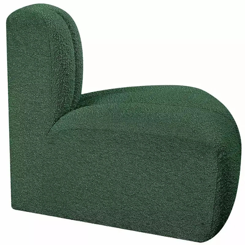Fauteuil d'angle Arc Boucle en tissu, capitonnage à canaux, capacité de 136 kg, aucun assemblage requis