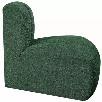 Fauteuil d'angle Arc Boucle en tissu, capitonnage à canaux, capacité de 136 kg, aucun assemblage requis