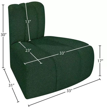 Fauteuil d'angle Arc Boucle en tissu, capitonnage à canaux, capacité de 136 kg, aucun assemblage requis