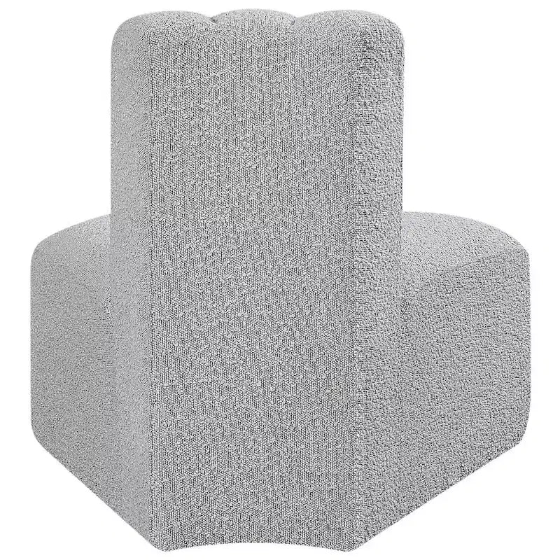 Fauteuil d'angle Arc Boucle en tissu, capitonnage à canaux, capacité de 136 kg, aucun assemblage requis