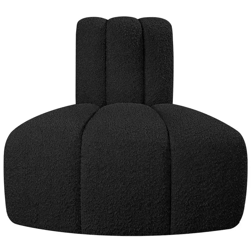 Fauteuil d'angle Arc Boucle en tissu, capitonnage à canaux, capacité de 136 kg, aucun assemblage requis