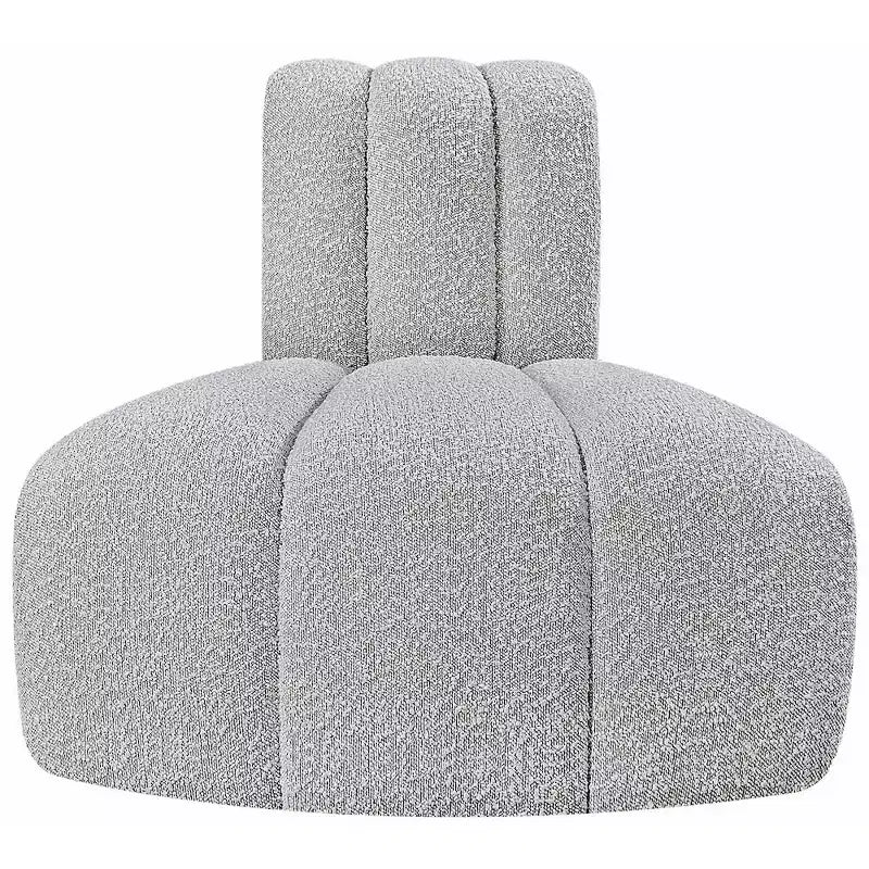 Fauteuil d'angle Arc Boucle en tissu, capitonnage à canaux, capacité de 136 kg, aucun assemblage requis