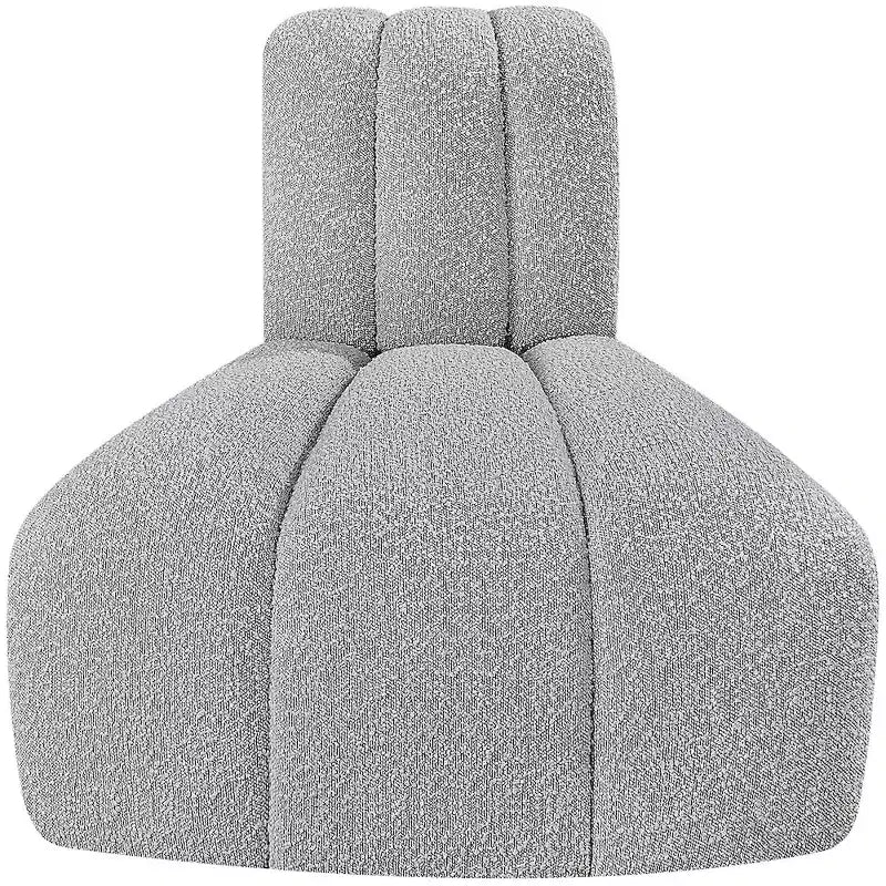 Fauteuil d'angle Arc Boucle en tissu, capitonnage à canaux, capacité de 136 kg, aucun assemblage requis