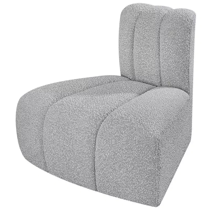 Fauteuil d'angle Arc Boucle en tissu, capitonnage à canaux, capacité de 136 kg, aucun assemblage requis