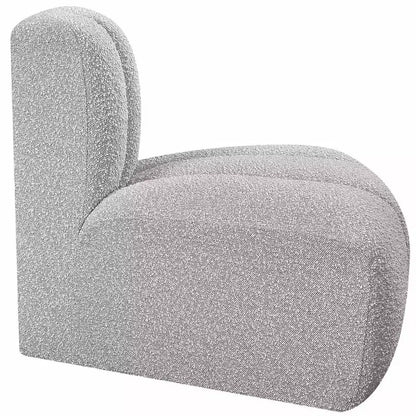 Fauteuil d'angle Arc Boucle en tissu, capitonnage à canaux, capacité de 136 kg, aucun assemblage requis