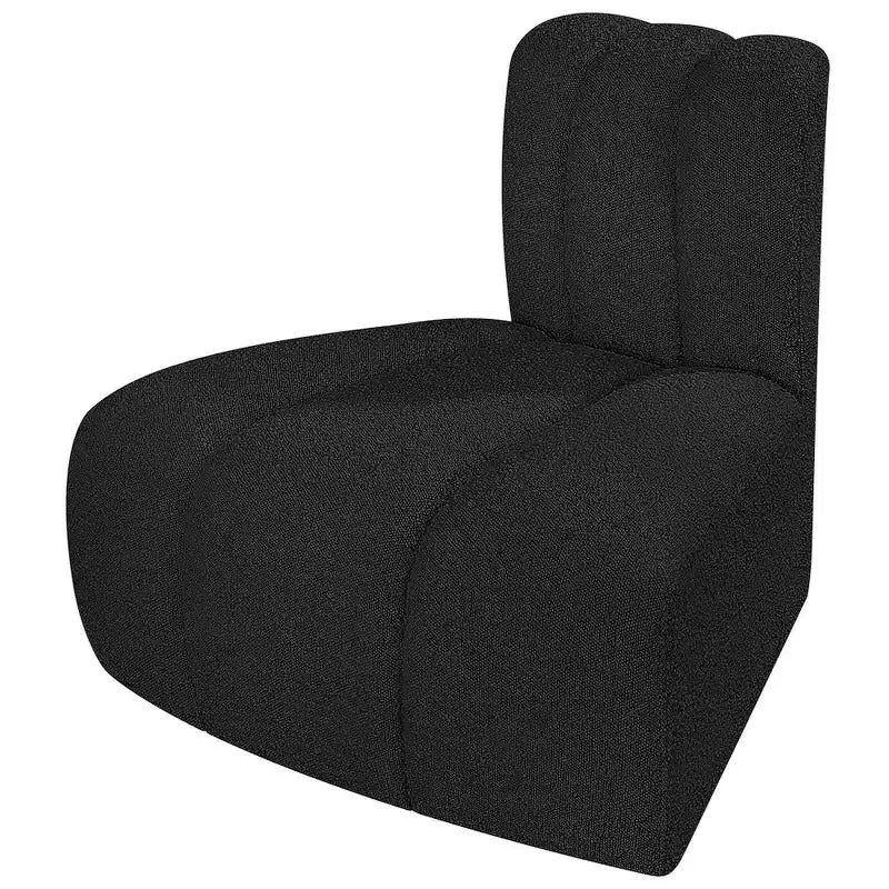 Fauteuil d'angle Arc Boucle en tissu, capitonnage à canaux, capacité de 136 kg, aucun assemblage requis