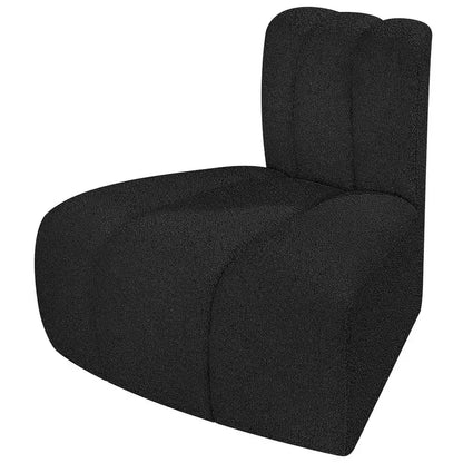 Fauteuil d'angle Arc Boucle en tissu, capitonnage à canaux, capacité de 136 kg, aucun assemblage requis