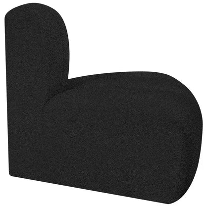 Fauteuil d'angle Arc Boucle en tissu, capitonnage à canaux, capacité de 136 kg, aucun assemblage requis